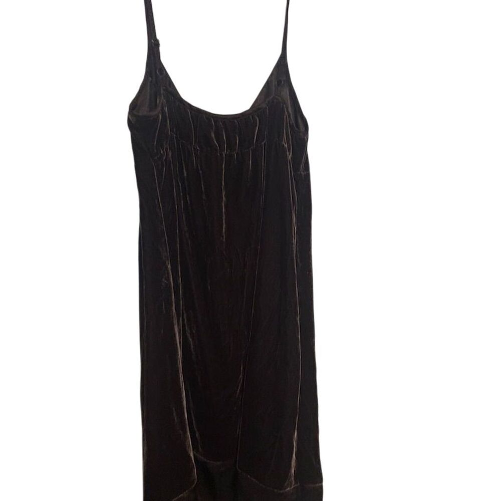 GAP Women's Brown Velvet Midi Slip Dress Size 8 Adjustable Straps